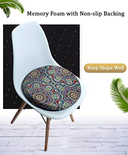 Sigmat Memory Foam Seat Cushion Anti-Slip Soft Round Chair Pad 18 Inch Floral - Image 6