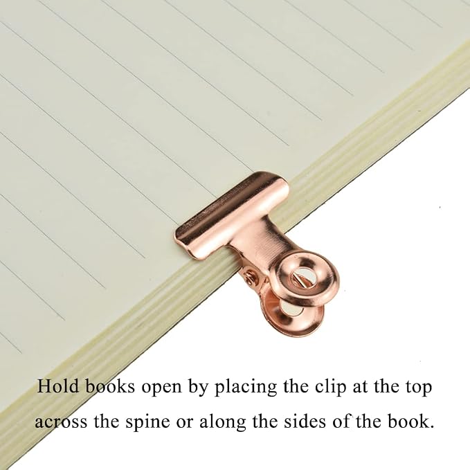 HAHIYO 0.87inch Rose Gold Bulldog Clips Metal File Hinge Binder Clips Clamps - Image 5