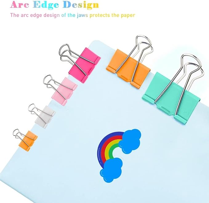 Binder Clips Width 1 Inch Capacity 0.47 Inch White 36 PCS - Image 5