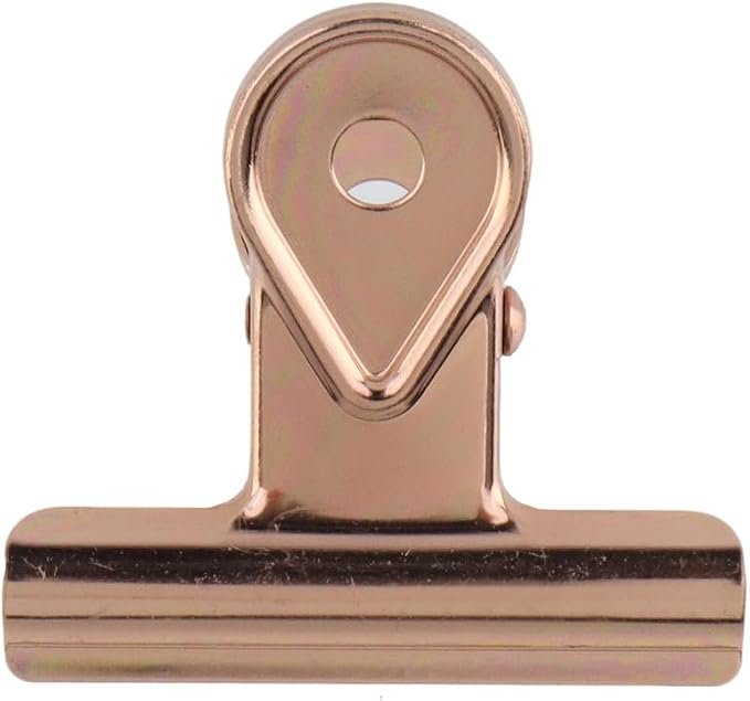 Xiaoyztan Mini Clips, 40mm Wide Rose Gold Bulldog Clips Paper Clip Binder Bull - Image 2
