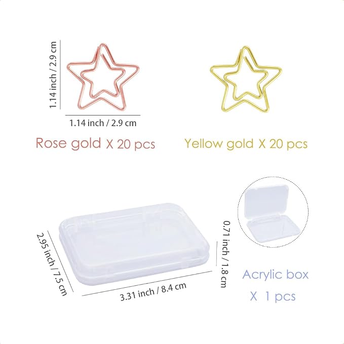 OWLFAVO Star Shape 40pcs Paper Clips - Image 2