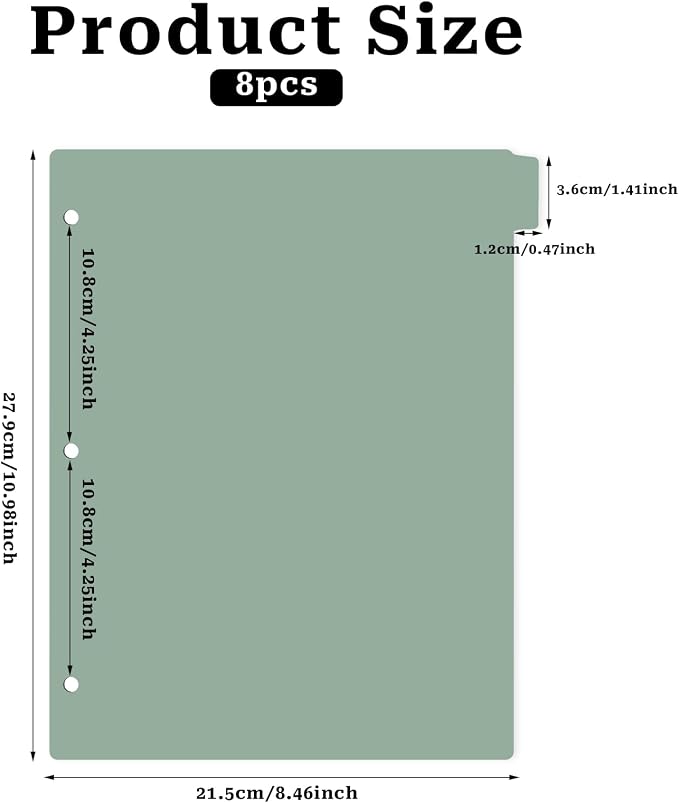 3 Ring Dark Green Binder Dividers - Image 2