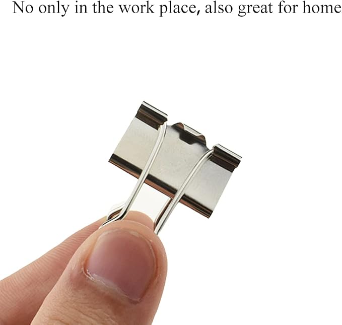 HAHIYO Binder Clips Paper Clamps Spring Steel Sturdy Medium 1.26 inches Width - Image 5