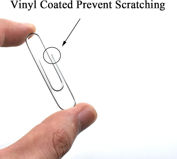 HAHIYO Paper Clips Large 2 inches Length Silver Paperclips Vinyl Coated Prevent - Image 4