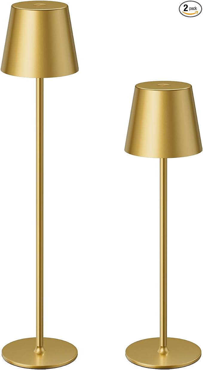 Kakanuo 20" Cordless Table Lamp Rechargeable Gold by KakanuoLightings