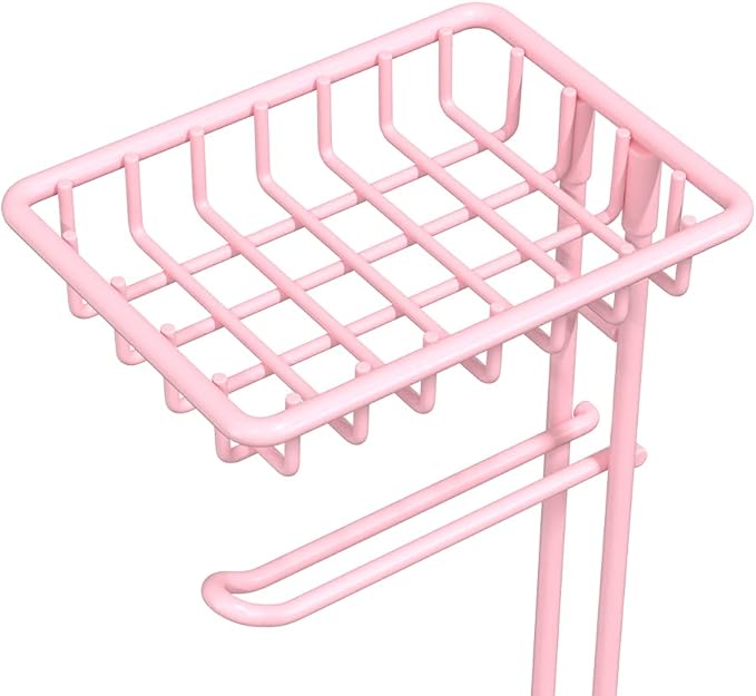Pink Toilet Paper Holder Stand Tissue Holder - Image 5
