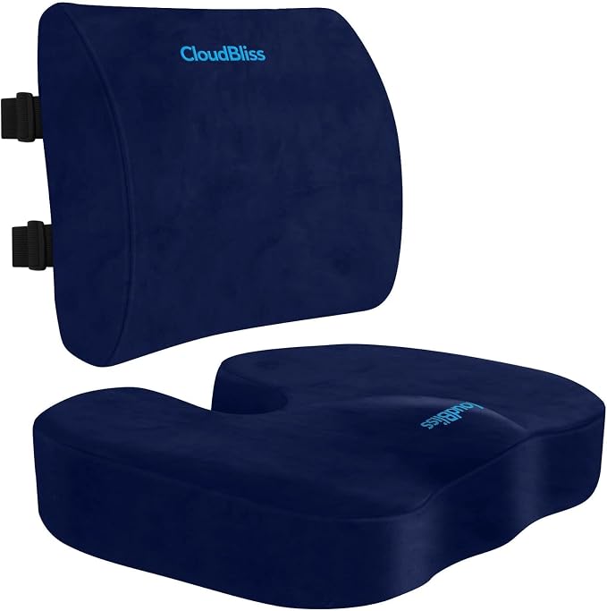 CloudBliss Lumbar Support Pillow & Seat Cushion Set by CloudBliss