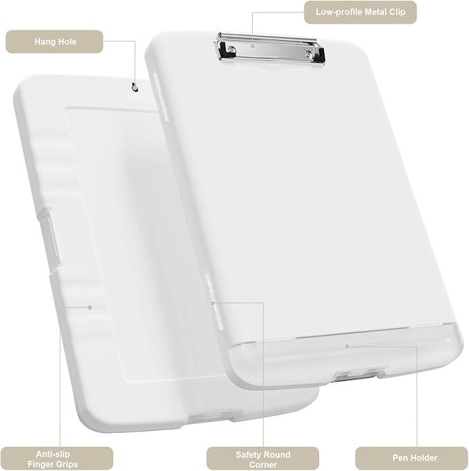 Piasoenc Clipboard with Storage, 8.5 x 11 Organization Box with Pen Holder and - Image 2