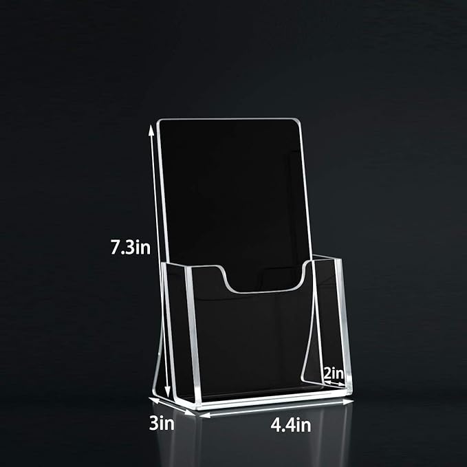 HIIMIEI 2 Pack 4 inch Wide Acrylic Brochure Holders - Image 2