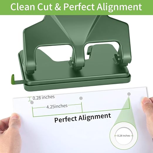 AFMAT 3 Hole Punch Heavy Duty, 40-Sheet Three Hole Punch, 50% Reduced Effort - Image 3