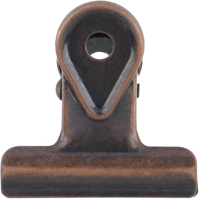 Xiaoyztan Mini Clips, 30mm Wide Red Bronze Bulldog Clips Paper Clip Binder Bull - Image 2
