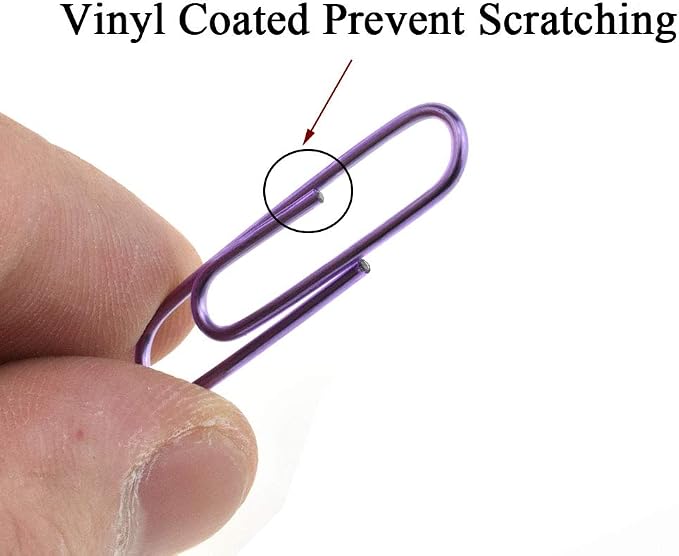 HAHIYO Paper Clips 1.3" Length Purple Paperclips Vinyl Coated Prevent - Image 4