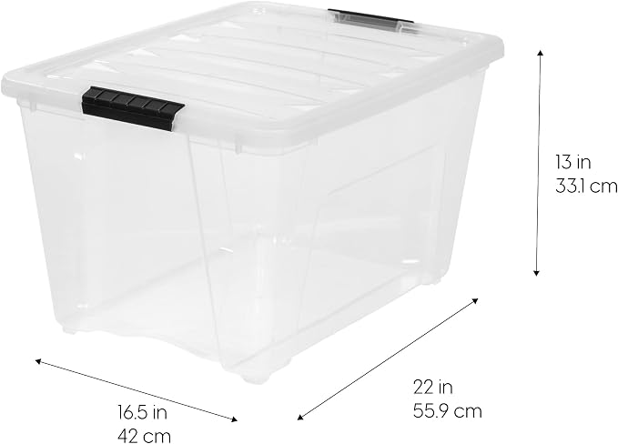 IRIS USA 54 Qt Stackable Plastic Storage Bins - Image 4