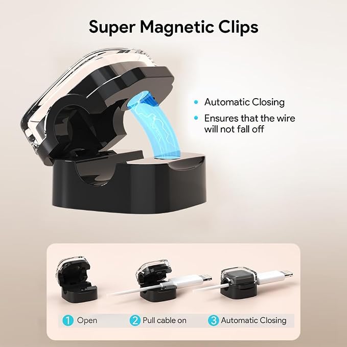 Magnetic Cable Clips, Adjustable Cord Holder Management, Adhesive Wire Keeper - Image 4