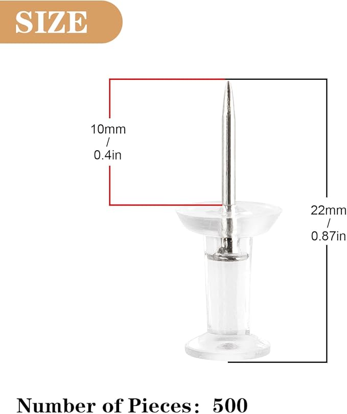 ZZTX Push Pins 500-Pack, Steel point, - Image 2
