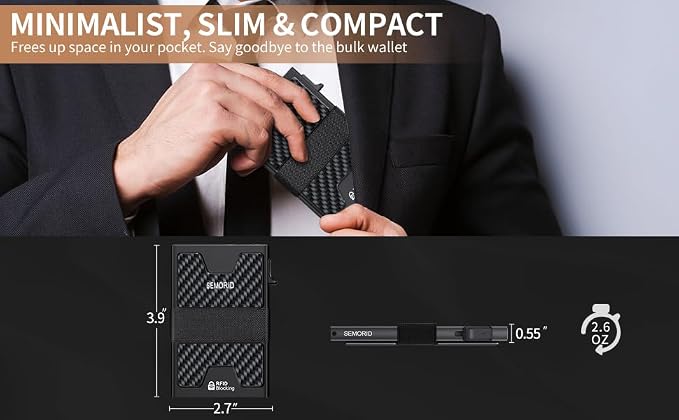 SEMORID Slim Wallet for Men, Minimalist RFID Blocking Mens Wallet - Image 8