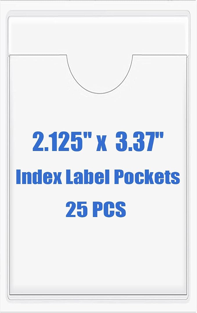 Origin-Joy 25 PCS Self-Adhesive Index Label Pockets by Origin-Joy