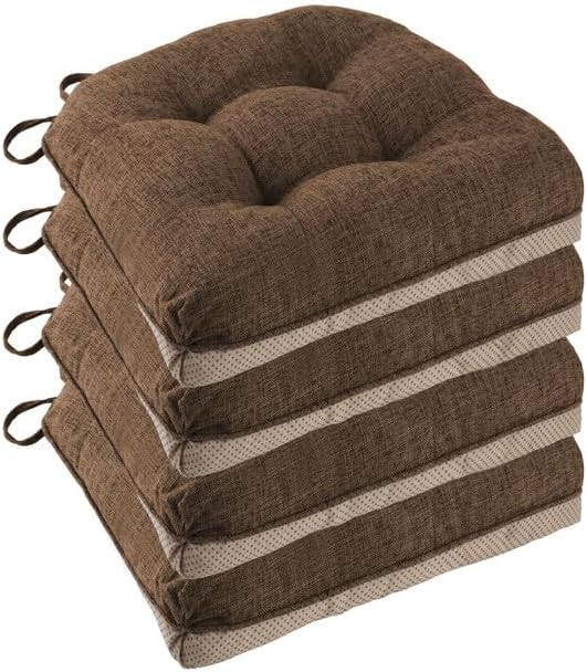 Non Slip Chair Cushions for Dining Chairs Set of 4 Kitchen Chair Cushions by FlyGulls