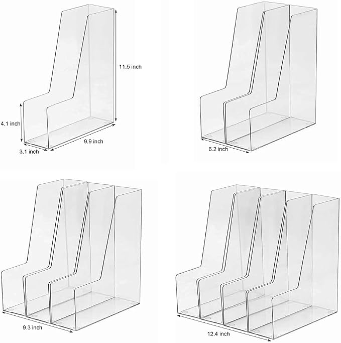 Vertical File Holder, 4 pack Clear Plastic Document Organizer and Clear - Image 2