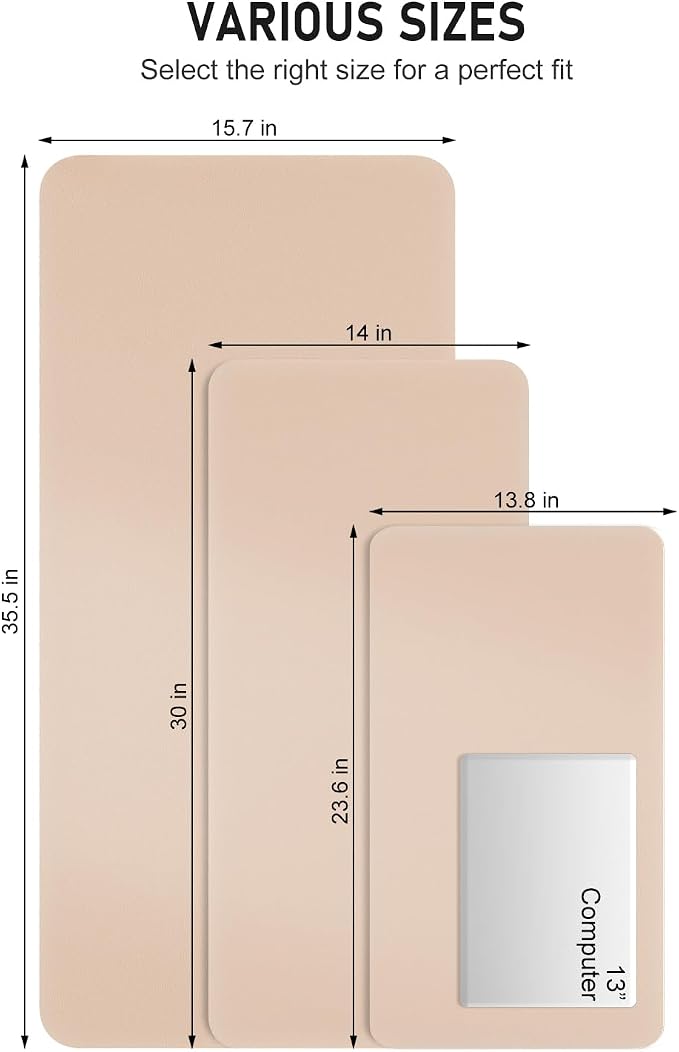 Desk Pad, 35.5" x 17" PU Leather Non-Slip Desk Mat Large Mouse Pad - Image 6
