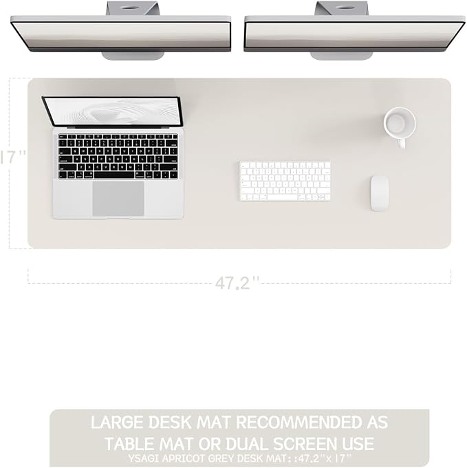 YSAGi Non-Slip Leather Desk Pad Long Size, Waterproof Laptop Computer Desk - Image 2