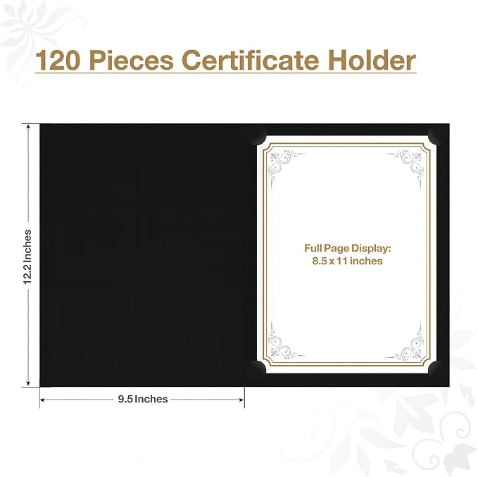 Black Certificate Holders 8.5 x 11, Documents and Diplomas - Image 2