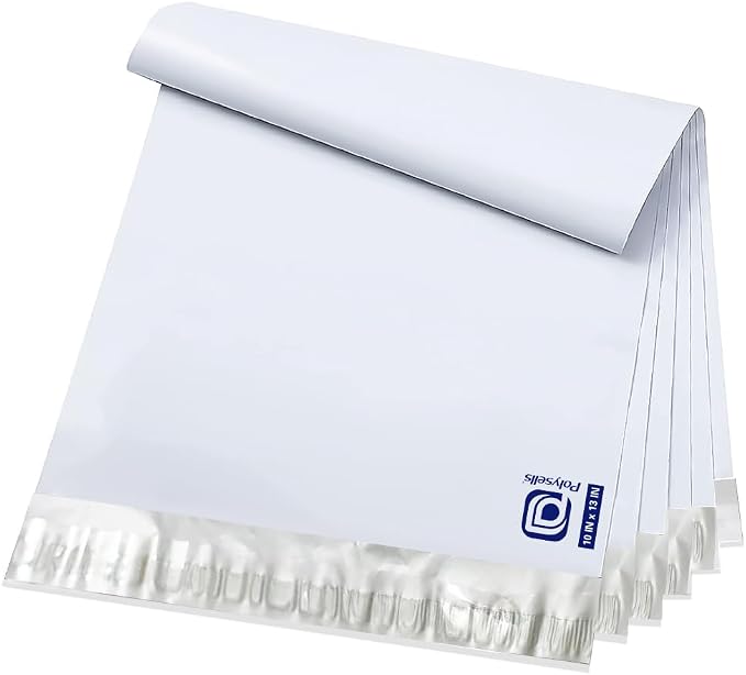 POLYSELLS 2000 pcs 10x13 Inches White x Silver Poly Mailers Shipping Envelopes by POLYSELLS