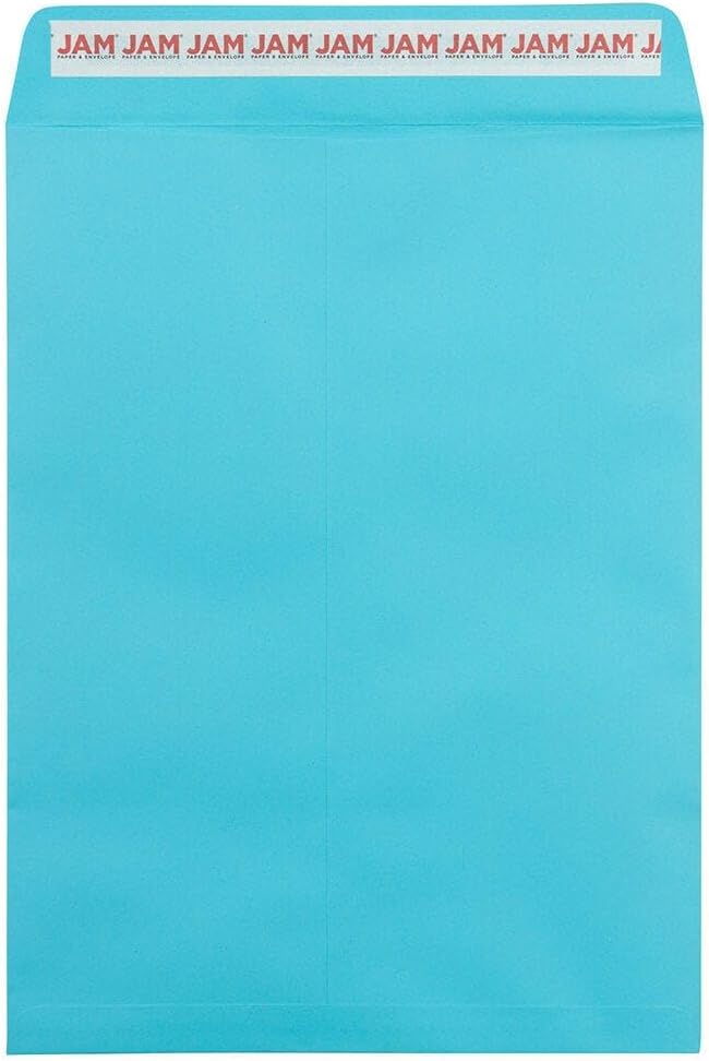 LUXPaper 9 x 12 Open End Envelopes | Peel & Press | Pool Blue | 80lb. Text | 50 by LUXPaper
