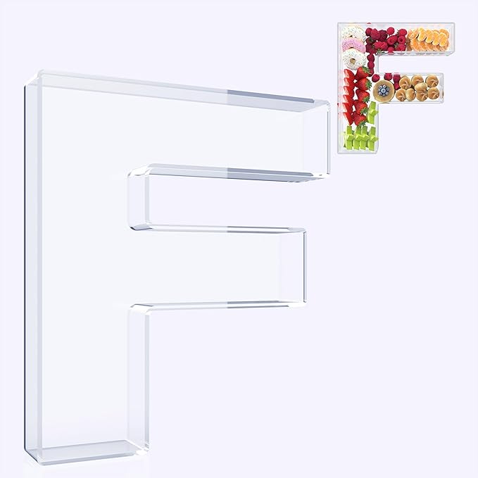 11" Acrylic Letter Charcuterie Box, Reusable Fillable Alphabet Number Shaped by RUFHVTY