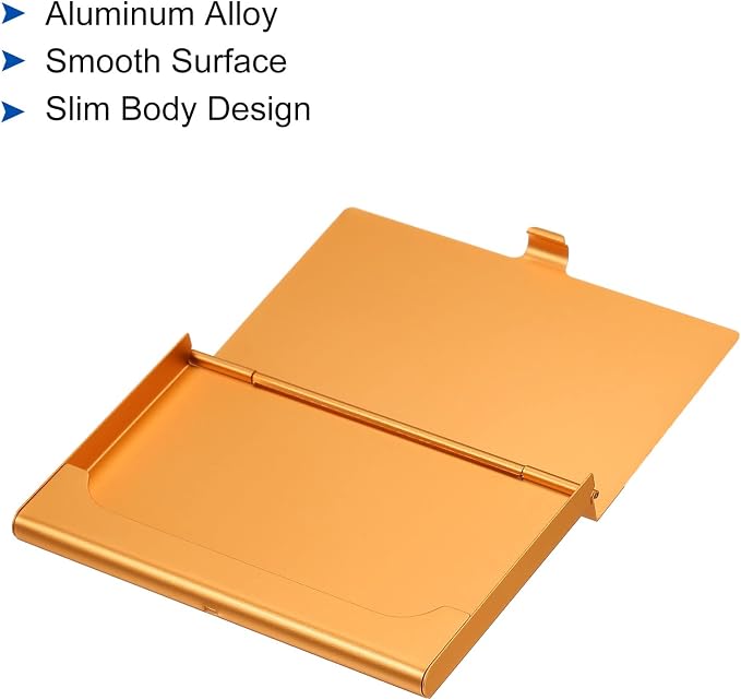 PATIKIL Business Card Holder, 2 Pieces Aluminum Alloy Flip Cover Slim Name - Image 4