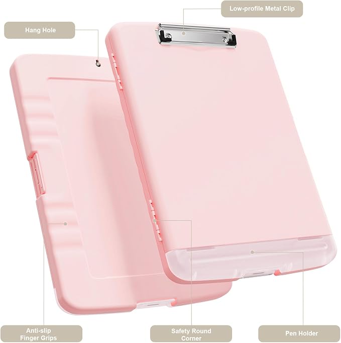 Piasoenc Clipboard with Storage, 8.5 x 11 Organization Box with Pen Holder and - Image 2