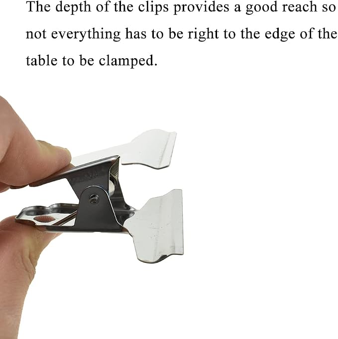 HAHIYO 4inch Silver Bulldog Clips Metal File Hinge Binder Clamps Save Space - Image 3