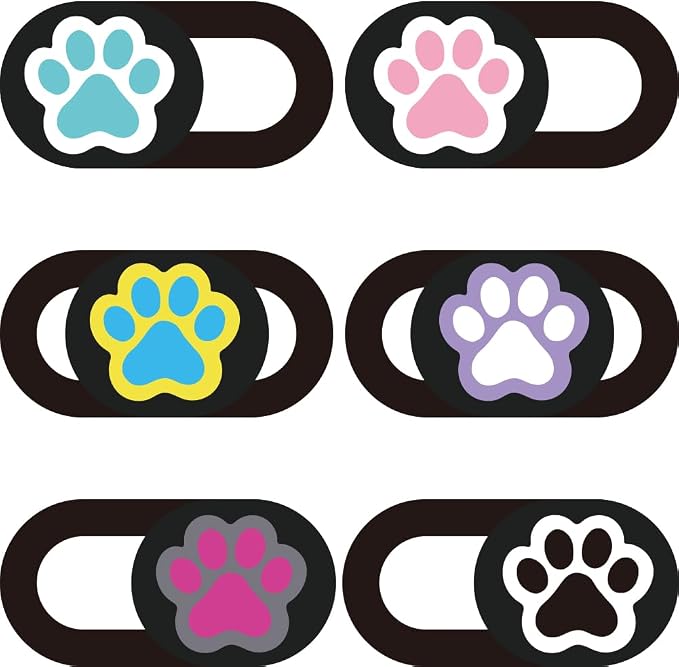 6Pcs 6 Styles Paw Print Cute Laptop Camera Cover 0.04 Inch Privacy Guard by PRESSINART