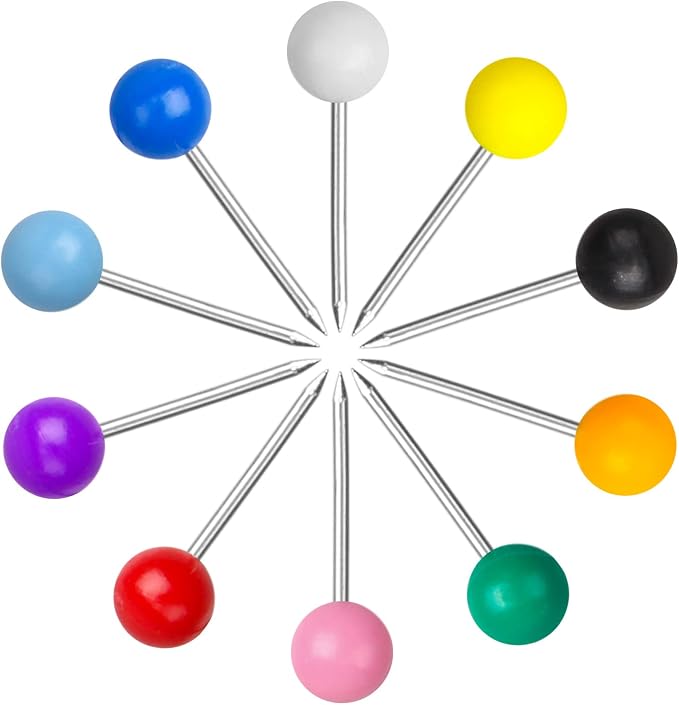 Map Tacks 1/8-Inch Assorted Color Beads Head Map Marking Push Pins - Image 2
