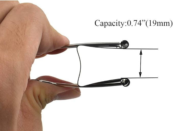 HAHIYO Binder Clips Paper Clamps Spring Steel Sturdy Large 1.97 inches Width - Image 3