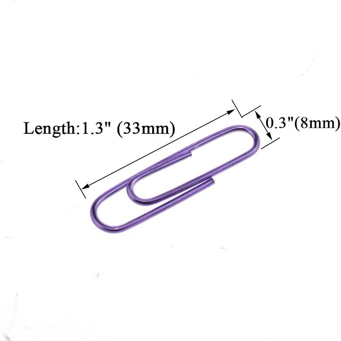 HAHIYO Paper Clips 1.3" Length Purple Paperclips Vinyl Coated Prevent - Image 2
