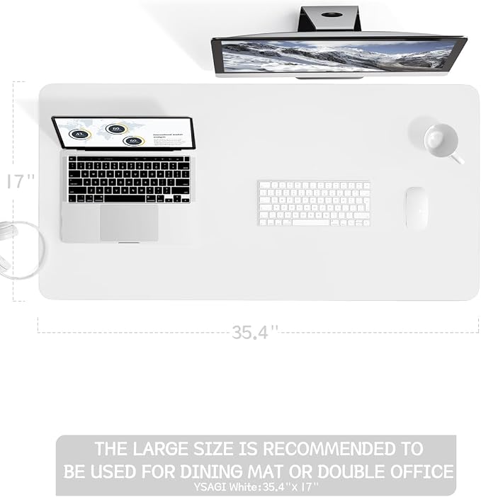 YSAGi Non-Slip Leather Desk Pad L Size, Waterproof Laptop Computer Desk - Image 7