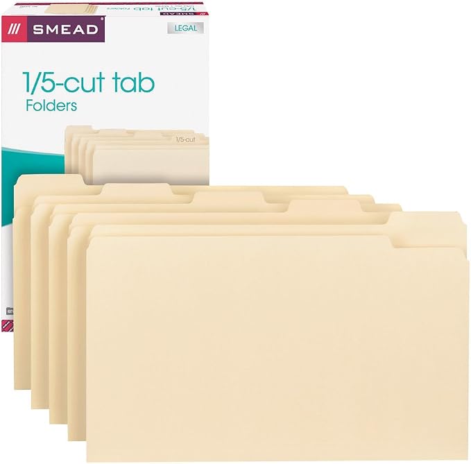 Smead File Folder, 1/5-Cut Tab, Legal Size, 100 Per Box - Image 2