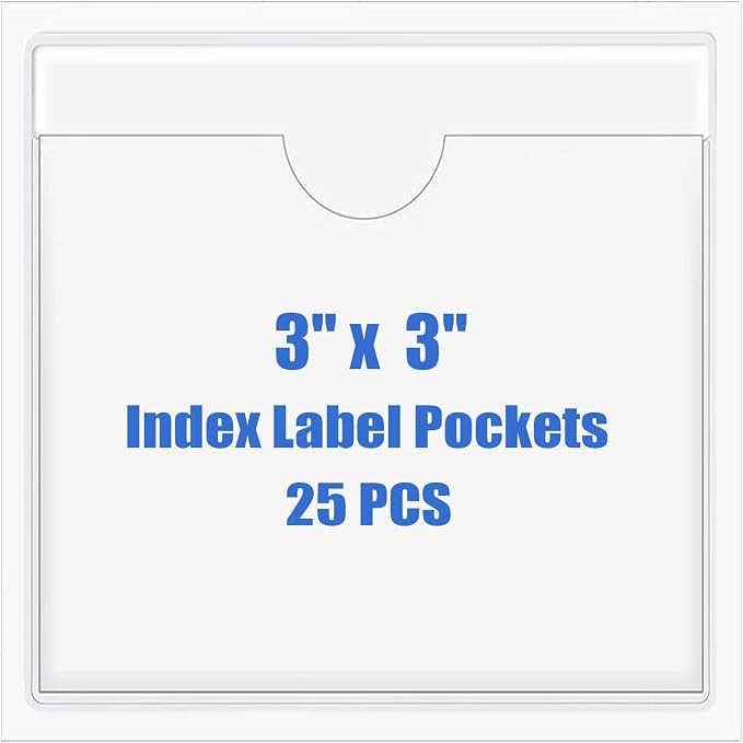 Origin-Joy 25 PCS Self-Adhesive Index Label Pockets by Origin-Joy