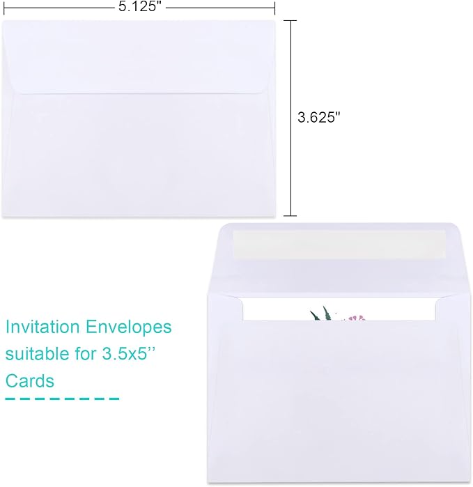 90 Packs A1 Envelopes, 3.625x5.125" Envelopes White, Small Envelope RSVP - Image 2