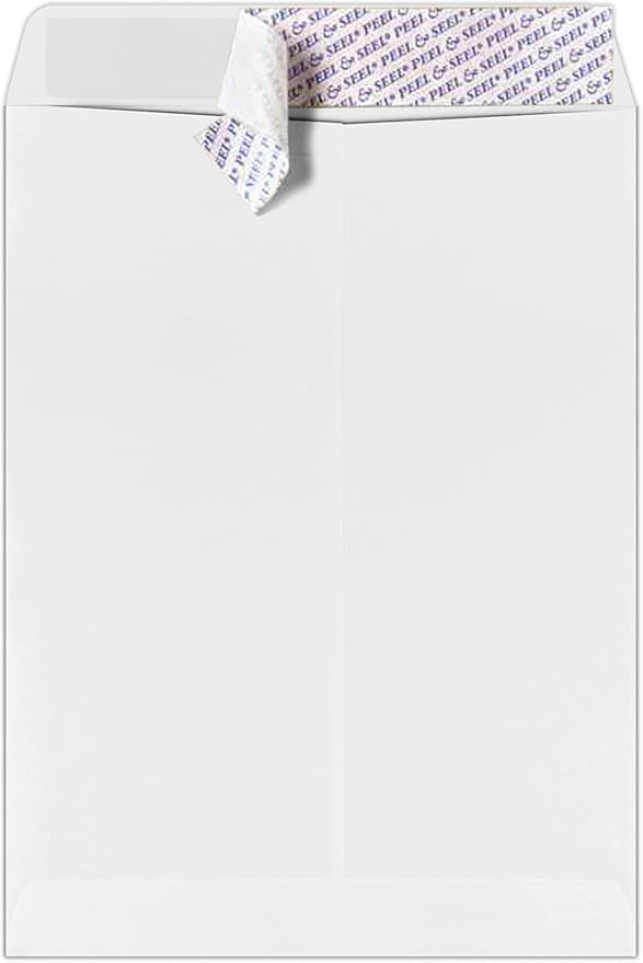 LUXPaper 9 x 12 Open End Envelopes | Peel & Press | White | 28lb. Text | 500 Qty by LUXPaper