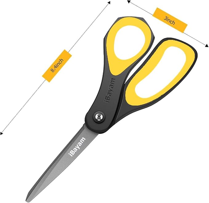 iBayam 8.5" All Purpose Nonstick Scissors, Titanium Scissors - Image 2