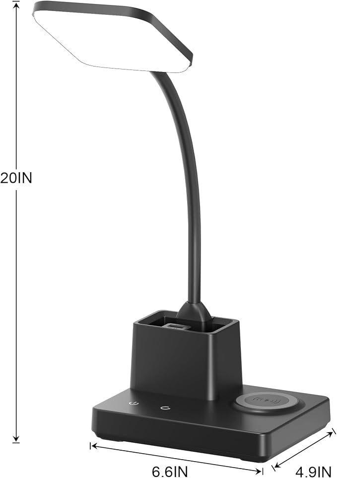 Desk Lamp, Table Lamp with Wireless Charger & USB Port, 800LM CRI95 3 Color - Image 8