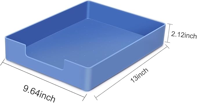 Stackable Letter Tray, 2 Pack Blue, Desk Organizer | Plastic stackable letter - Image 3