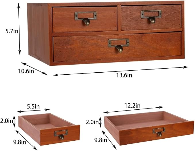 Wooden Storage Box Countertop Drawers Vintage Wooden Drawers Apothecary Cabinet - Image 3