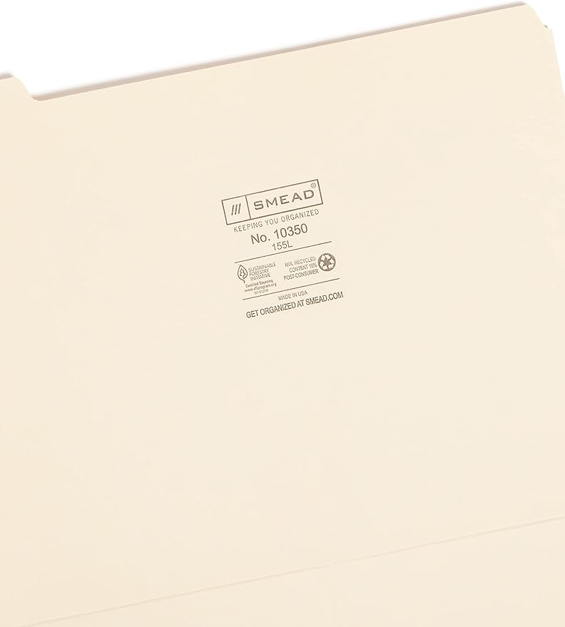 Smead File Folder, 1/5-Cut Tab, Letter Size, 100 per Box - Image 3