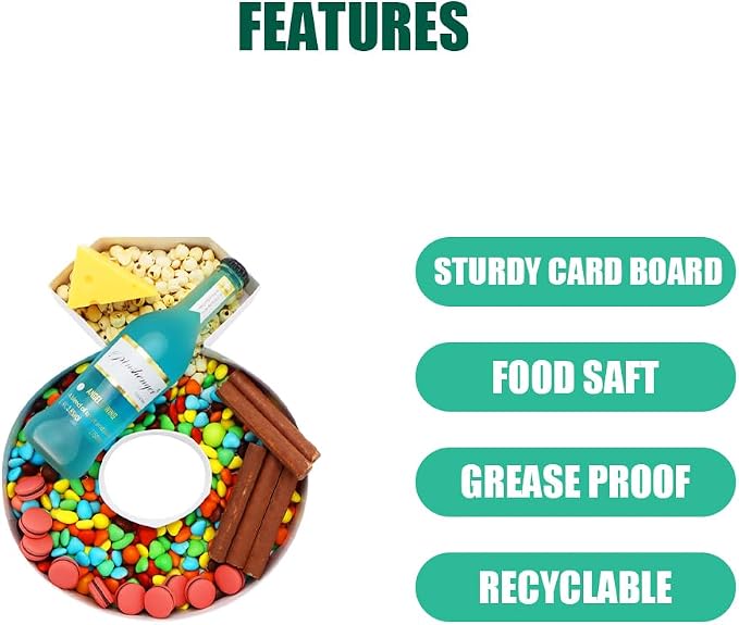 Cardboard Letter Fillable Charcuterie Board Candy Food Tray, 12.2 inch - Image 3