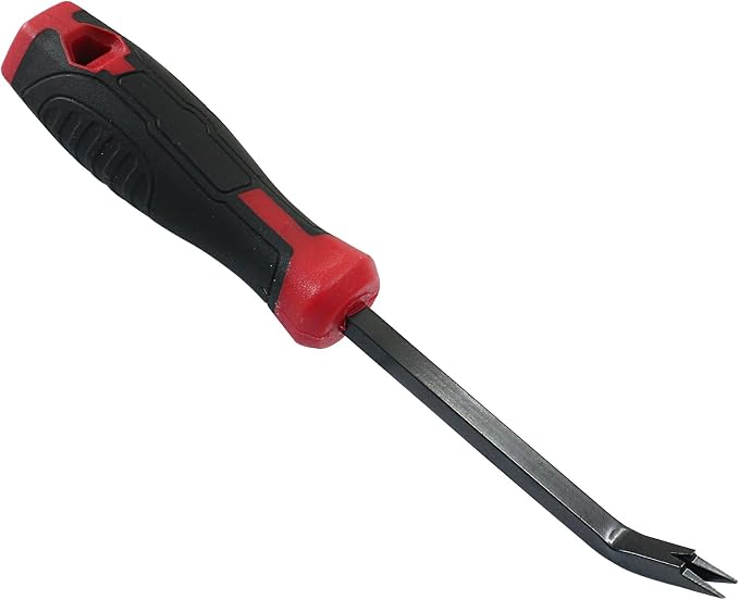 Black & Red Heavy Duty Staple Puller Tool, Double Pronged Head Nail Remover by Rierdge