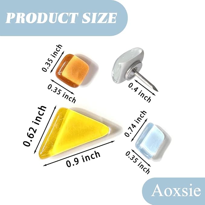 24pcs Decorative Cute Push Pins Mixed Random Shaped Glass Thumbtacks Thumb - Image 2