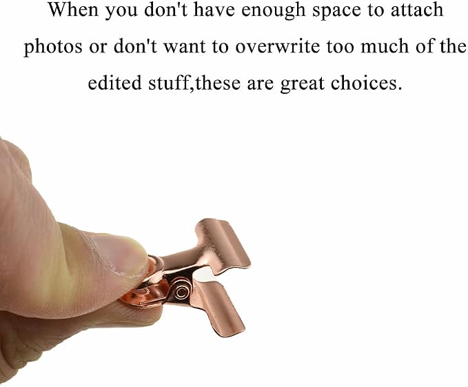 HAHIYO 0.87inch Rose Gold Bulldog Clips Metal File Hinge Binder Clips Clamps - Image 3